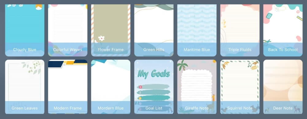 CollaNote 提供豐富模板選擇，讓筆記內容更加美觀且個性化。