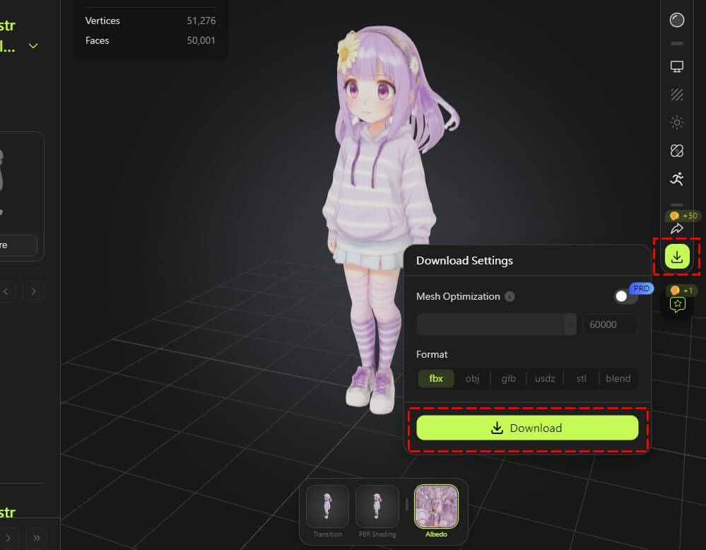 Meshy AI 教學 - 下載 3D 模型