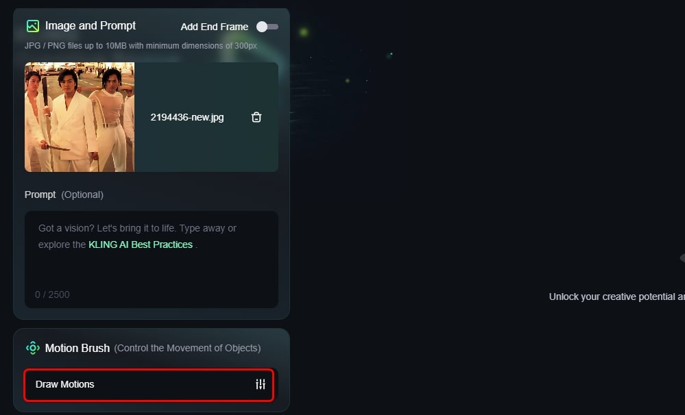 Kling AI Motion Brush 新功能