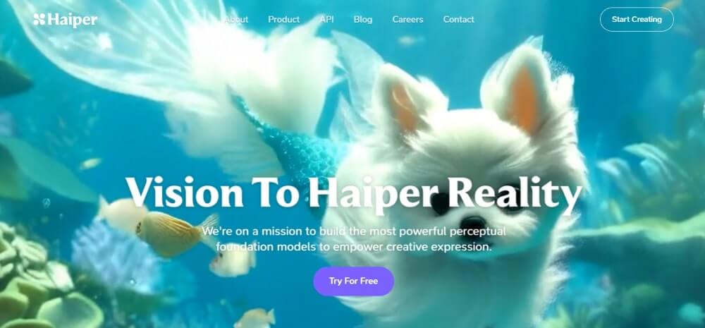 Haiper AI 是一款免費的 AI 視頻生成工具，由 Google DeepMind、TikTok 和學術界頂尖研究實驗室的校友創立。