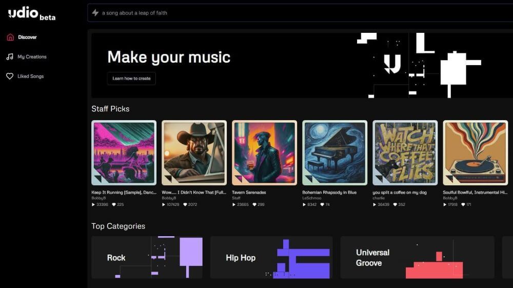 Udio 是一款 AI 作曲及音樂生成器，由前 Google DeepMind 研究人員創建。